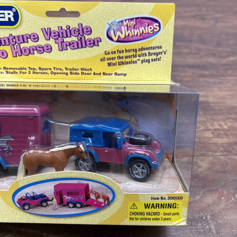 Breyer Mini Whinnies Play Set Adventure Vehicle 2 Horse Trailer NEW Sealed - Picture 3 of 9